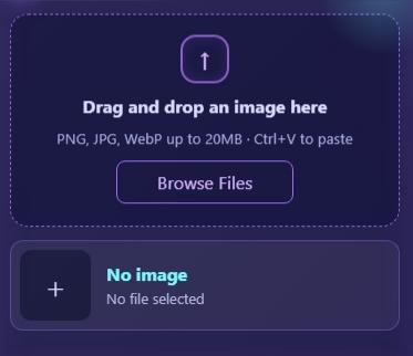 Upload area on Pixelize
