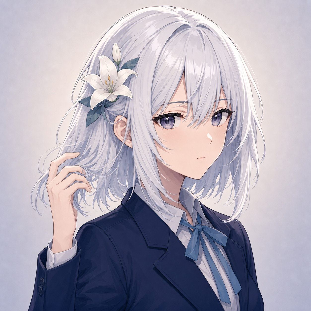 Original white-haired AniPixel demonstration mascot used as the shared Pixelize source
